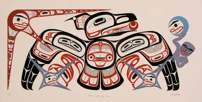 David Boxley Tsimshian raven sky people Serigraph