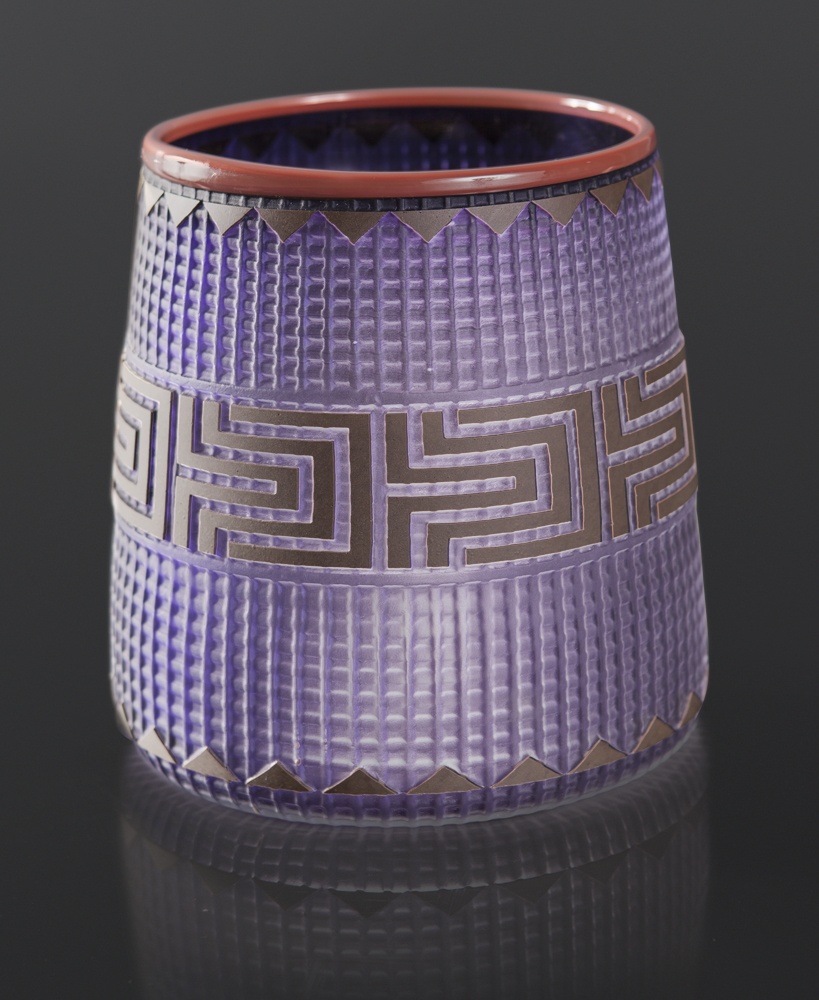 Deep Purple Basket Preston Singletary Tlingit Blown & sand carved glass 6½ x 5 3500