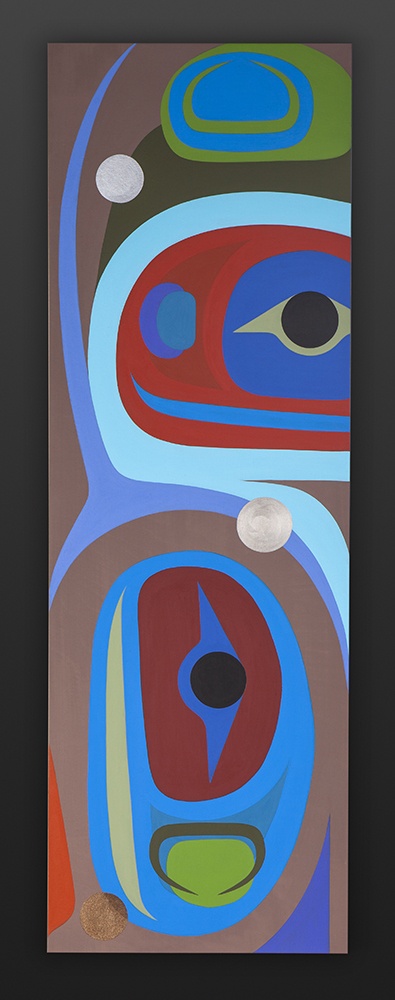 Balance Steve Smith - Dla’kwagila Oweekeno Acrylic on birch panel 12 x 36 native art northwest coast contemporary seattle