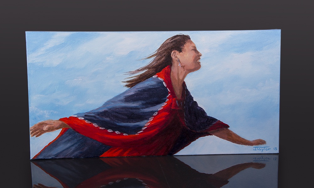 soaring in the dance jean Taylor Jean Taylor – Tlingit Painting on canvas northwest coast native art