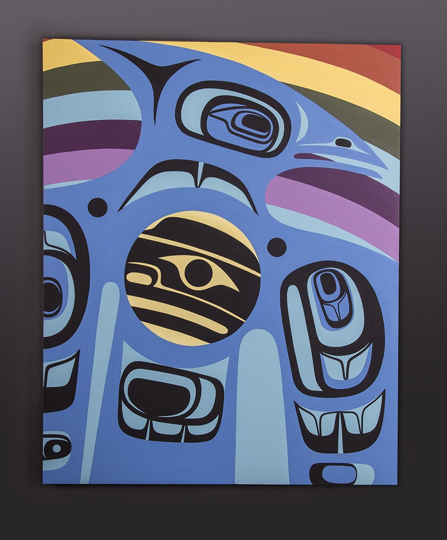 Equality Steve Smith - Dla'kwagila Oweekeno Painting on panel 24 x 30 original painting northwest coast native art