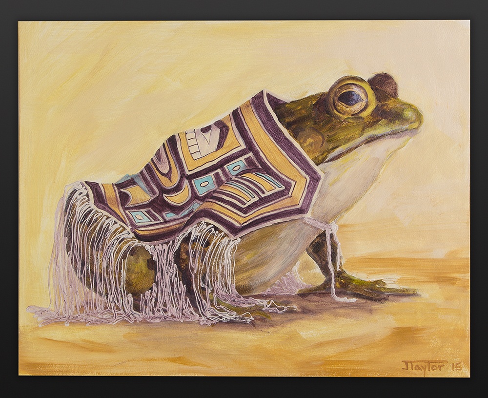 Jean Taylor Tlingit Acrylic on canvas Jean Taylor Proud of his new robe frog