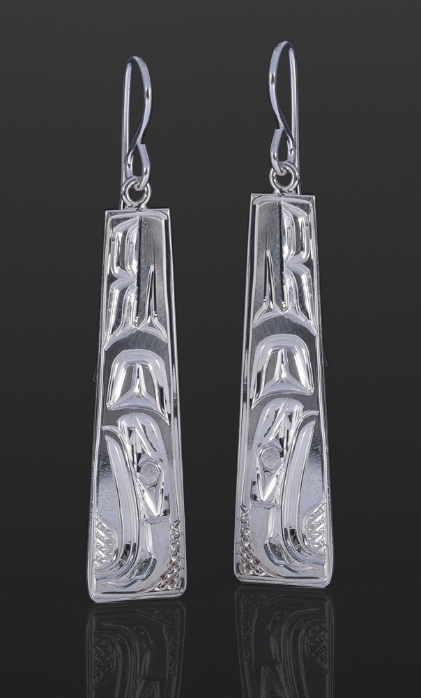 haida eagle earrings Bill Bedard Haida Silver 1 1/2 x 3/8 185 jewelry northwest coast native art