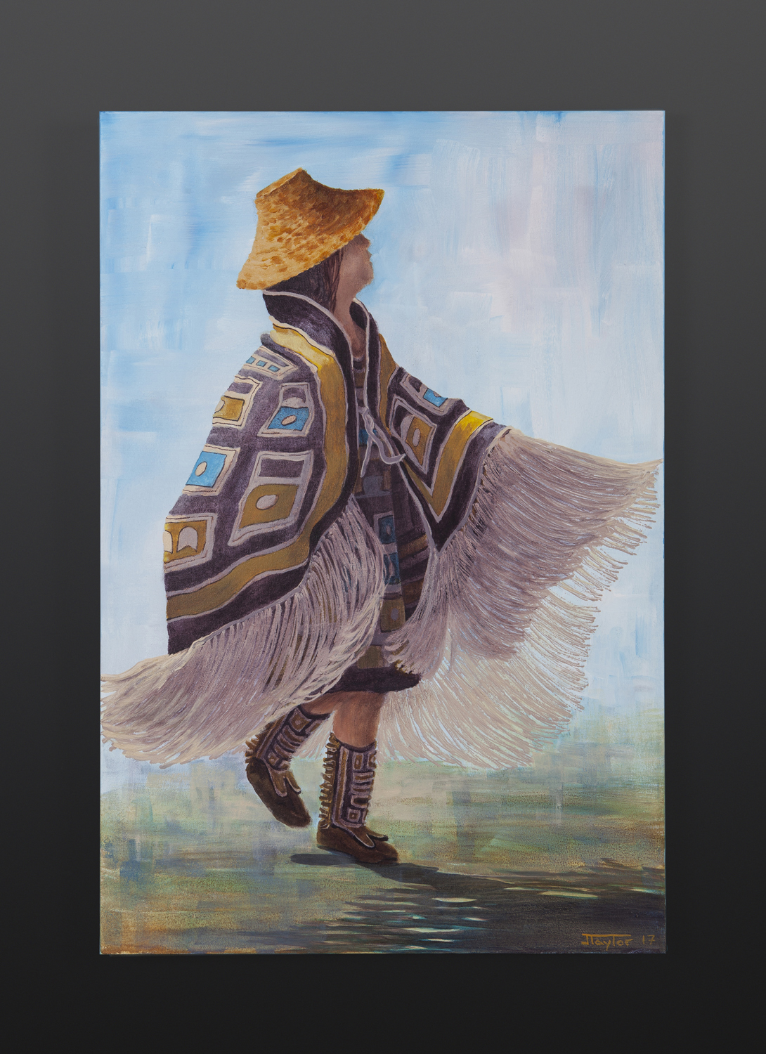 following my sister jean taylor tlingit 20 x 30 original painting on canvas 1650 dancer chilkat
