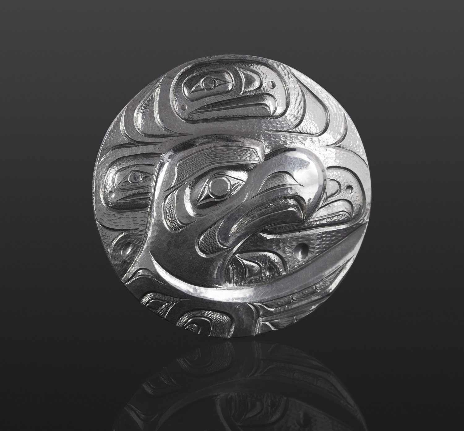 Eagle pendant Gus Cook Kwakwaka'wakw silver Repoussé jewelry pendant native art northwest coast 2 x 2 1400