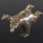 modern dancing bear Abe simoinie inuit serpentine 575 stone sculpture