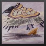 Jean Taylor Tlingit Acrylic on canvas 30 x 30 raven loses his hat jean taylor native art northwest coast painting