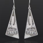 wolf clan earrings Bill Bedard Haida Silver 2" long jewelry northwest coast native art