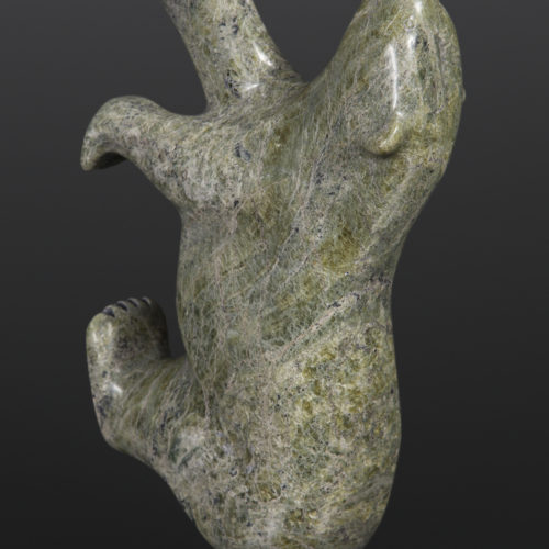 Dancing Bear Nuna Parr Inuit Serpentine 5 x 10 x 2½ 980 inuit sculpture stone cape dorset