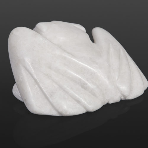 Little Owl Joanasie Manning Inuit Marble, bone, baleen 6 ½ x 3 x 4 ½ inuit sculpture cape dorset stone
