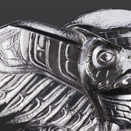Owl and Serpent pendant snake Gus Cook Kwakwaka'wakw silver Repoussé jewelry pendant native art northwest coast 4 x 2 2200