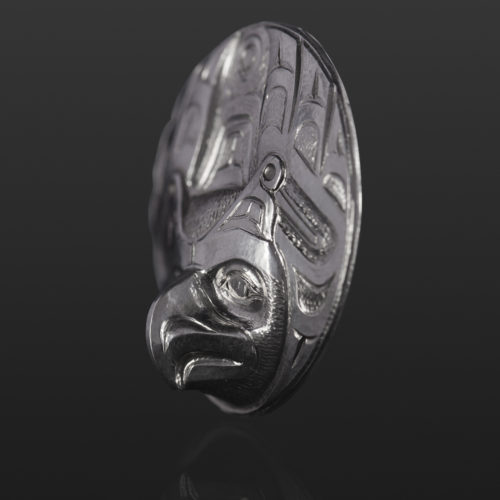 Thunderbird pendant Gus Cook Kwakwaka'wakw silver Repoussé jewelry pendant native art northwest coast eagle 1 1/2 x 1 1/2 1100