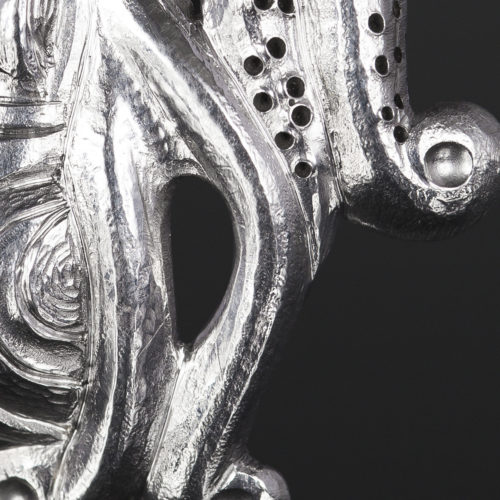 octopus earrings earrings Gus Cook Kwakwaka'wakw silver Repoussé jewelry earrings native art northwest coast 1 1/4 x 1 1/4 1500