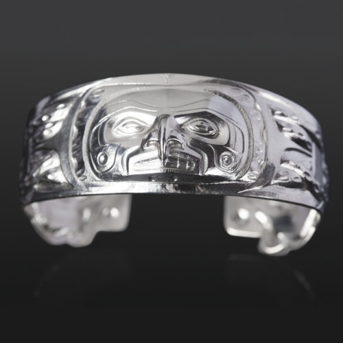 octopus bracelet custom stand Gus Cook Kwakwaka'wakw silver Repoussé jewelry native art northwest coast 6 1/2 x 1 2400