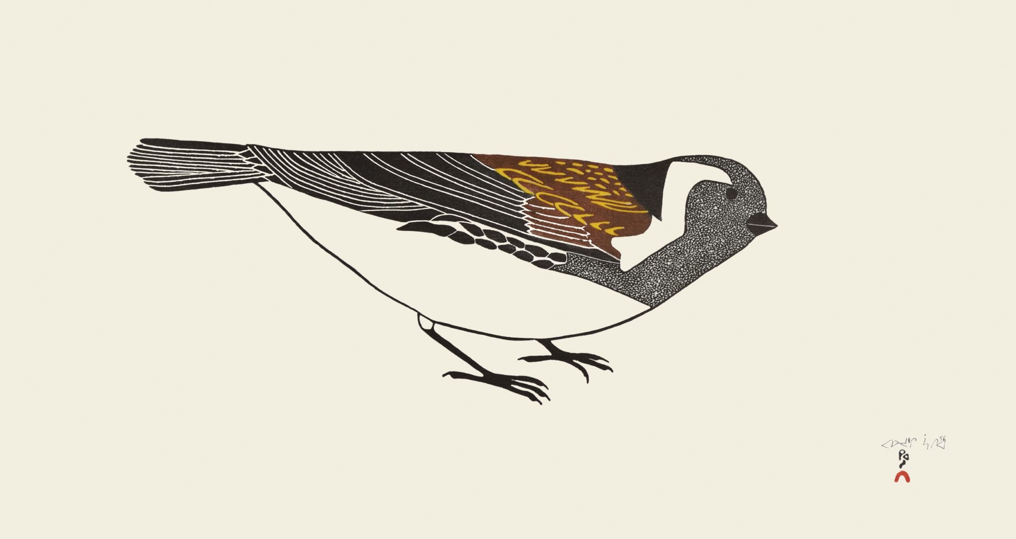 Pauojoungie Saggiai Timmiaralaaq Little Bird cape dorset print collection 2016 360