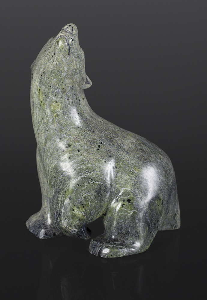 Polar Bear Pauses Oqituq Ashoona Inuit Serpentine 10¾ x 7 x 4¼ $1280