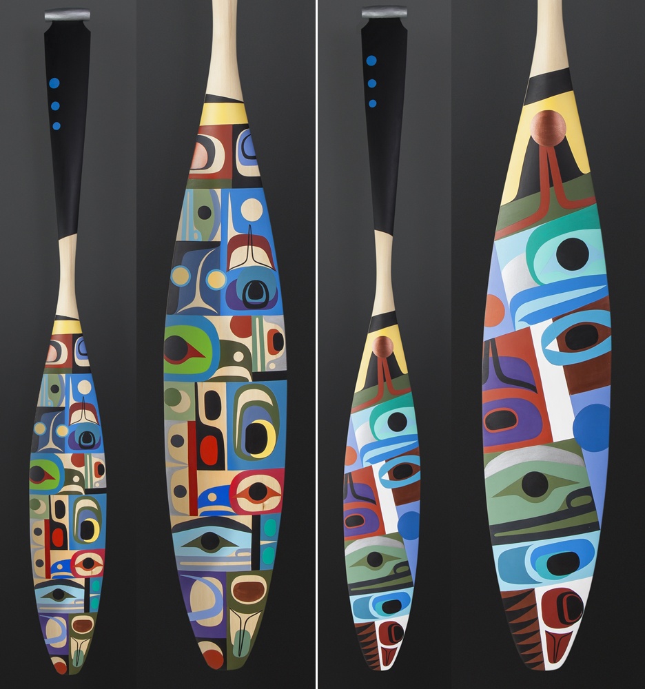 Steve Smith - Dla'kwagila Oweekeno vision paddle Yellow cedar paint 62 x 7½ $6000