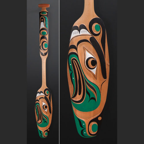 Thunderbird Raymond Shaw Kwakwaka’wakw paddle Red cedar paint 59 x 8 $2900