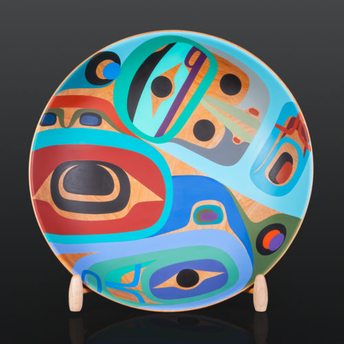 Thunderbird and Raven Steve Smith Dla’kwagila Oweekeno Maple, paint 20” x 11” with stand $7000 bowl modern art
