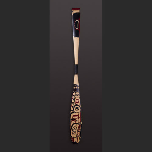 ‘Xsgyiik’ Eagle Paddle Shawn Aster - Tsimshian Yellow cedar, paint 61” x 6” $2800