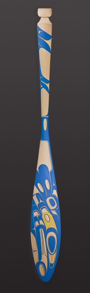 Butterfly paddle Kelly Robinson - Nuxalk Yellow cedar, paint 69” x 8” $2400