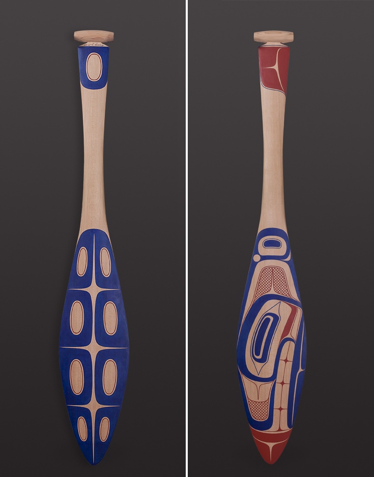 Orca Ceremonial Paddle David R. Boxley - Tsimshian Red cedar, paint 35” x 6” $1250