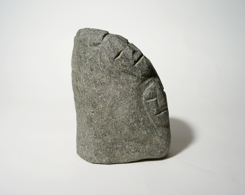 "Family" Sculpture Lucy Tutsiutok Inuit basalt 5 ½”H X 4”W X 3 ½”D Sold
