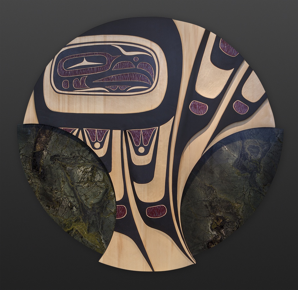 Ch'aak' tláa Eagle Mother James Madison Tlingit/Salish eagle Yellow cedar granite 33 dia. 6200