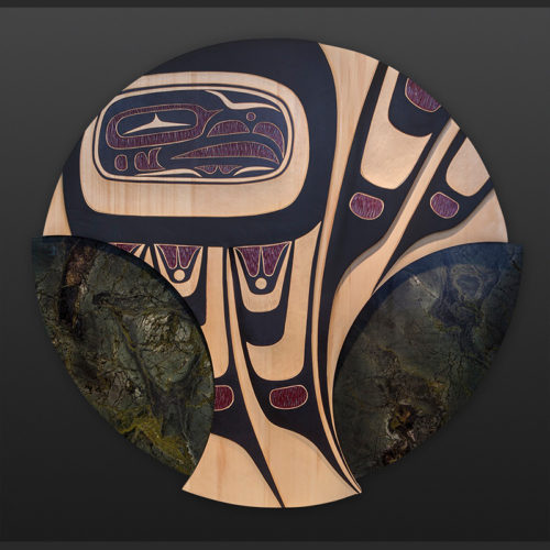 Ch'aak' tláa Eagle Mother James Madison Tlingit/Salish eagle Yellow cedar granite 33 dia. 6200