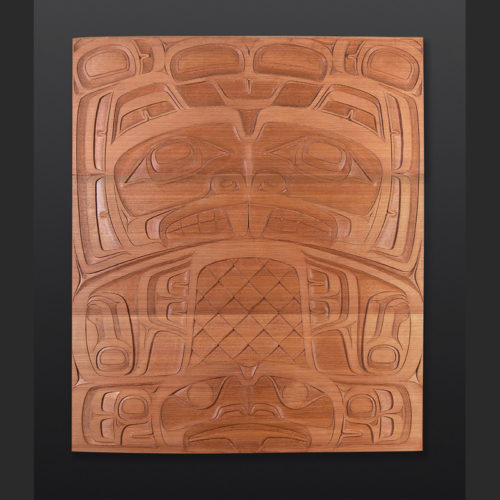 beaver panel Cori Savard Haida beaver Red cedar 36" x 41" $9500