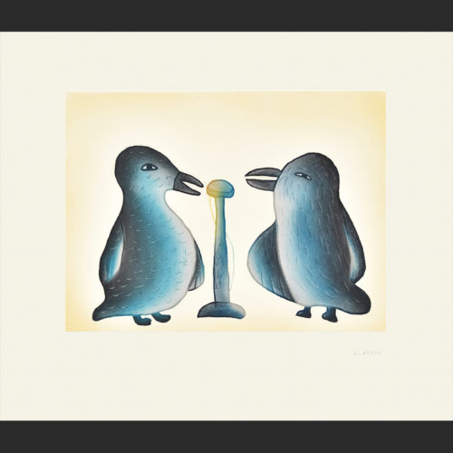 SONG BIRDS Cape Dorset Print Collection 2015 MALAIJA POOTOOGOOK Medium: Etching & Aquatint Paper: Arches White Printer: Studio PM Size: 21 ½ x 24 ¾ inches (54.5 x 63 cm) Price: $700