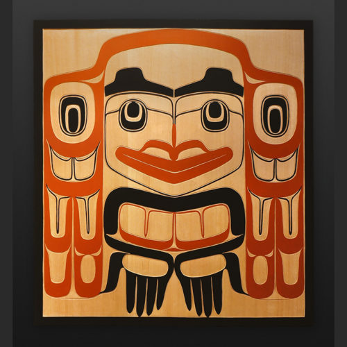 welcome Clifton Guthrie Tsimshian welcome Red cedar, paint 32" x 29" $3400
