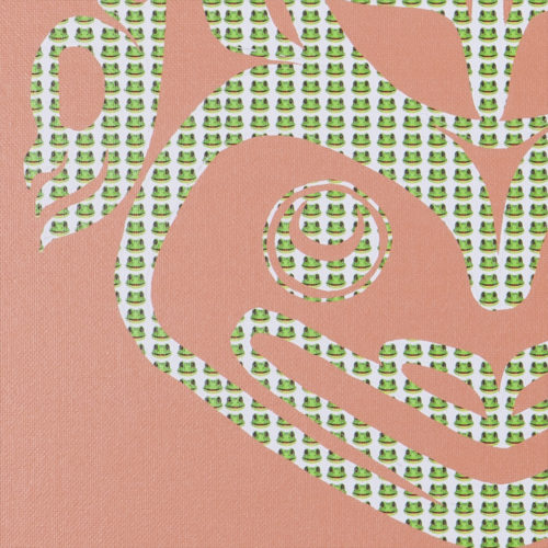 Frog Emoji Alison Marks Tlingit Digital original on canvas 20" x 16" $375