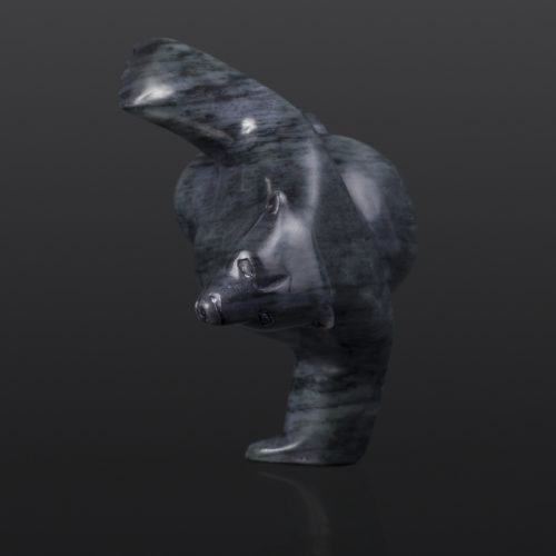 Happy Balancing Bear Isaaci Petaulassie Inuit Serpentine 5” x 2½” x 5” $400