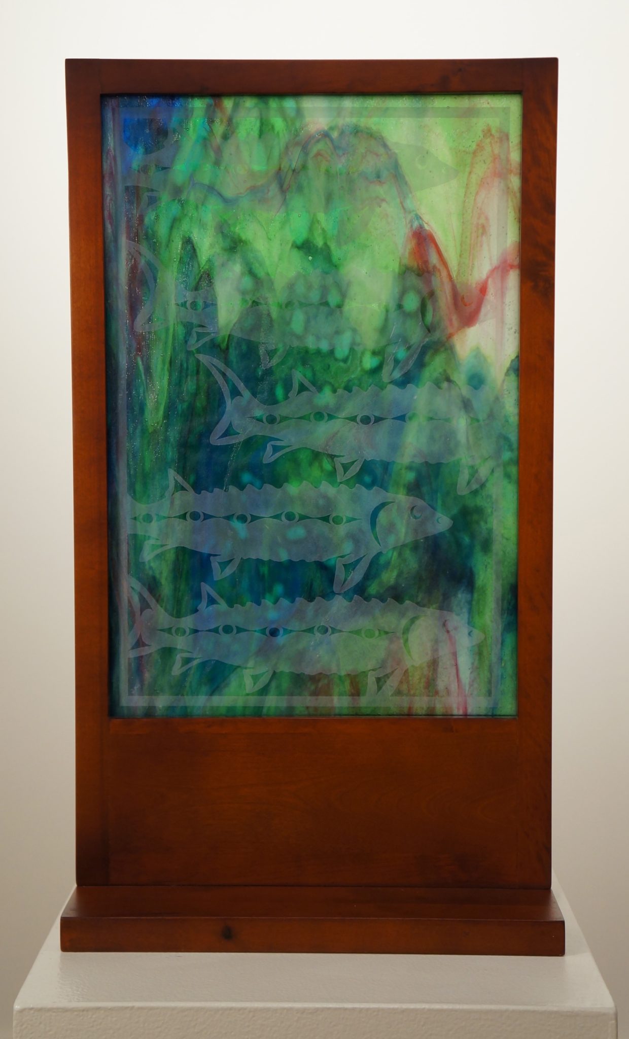 Sturgeon James Madison Salish & Tlingit Wood & Glass 25"H x 14"W x 7"D