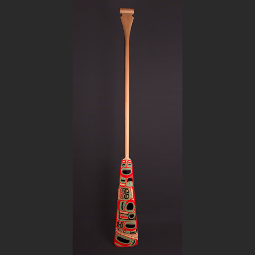 Steersmans Paddle Cori Savard Haida Red Cedar, Paint 75” x 8” x 1 ¾”