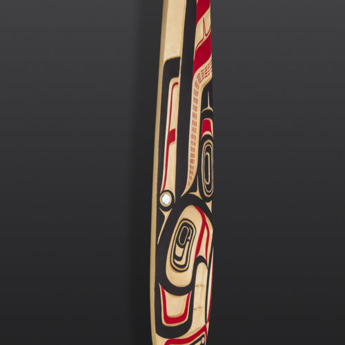 Killer Whale Paddle Evan Aster Tsimshian Yellow cedar, paint, abalone 57½” x 5½” x 1½”