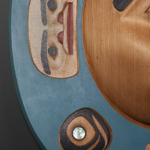Eagle Moon Phil Gray Tsimshian Red cedar, abalone, moon 16” x 15” x 6” $65oo