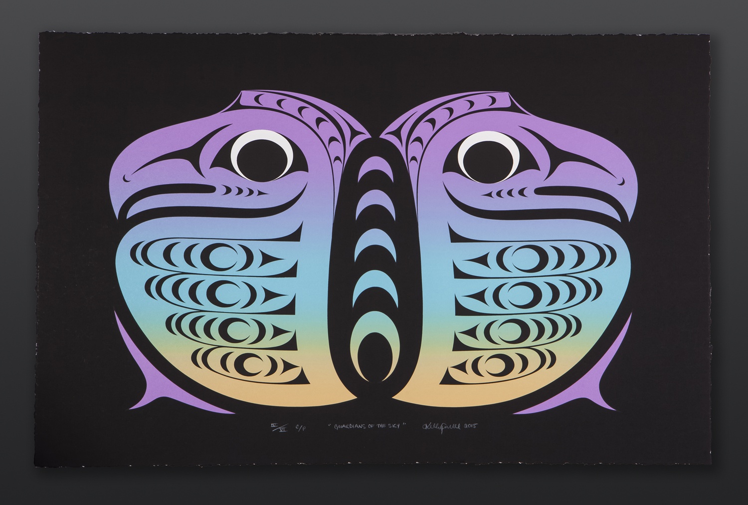 Kelly Cannell Coast Salish Guardians of the Sky Serigraph, C/P 28" x 18" $400