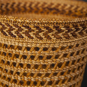 Open Weave Basket Holly Churchill Haida woven cedar bark 6" x 5" x 5" $1400