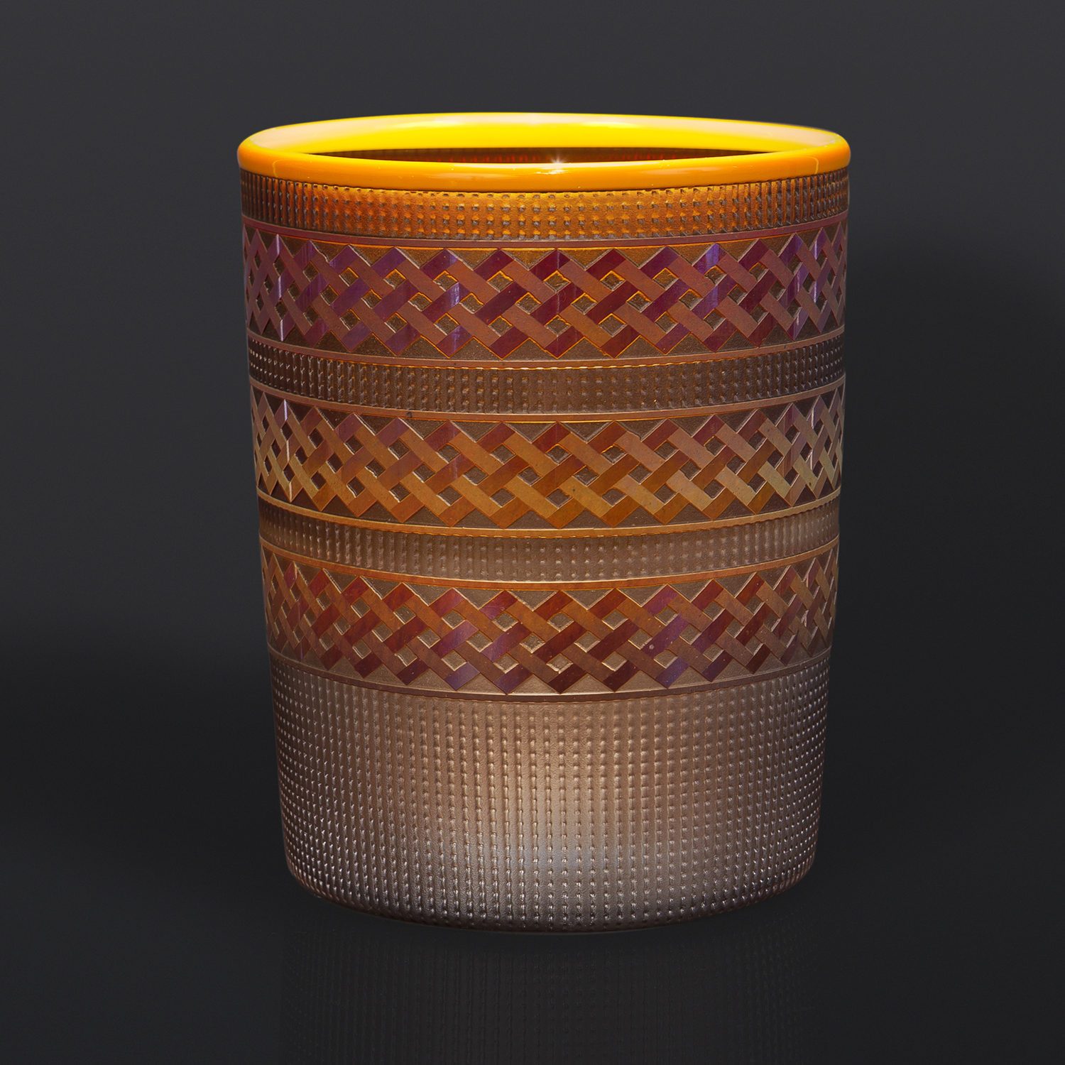 Steeped Tea Basket Preston Singletary Tlingit hand blown & sand-carved glass 7" x 5 1/2"
