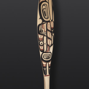 David Boxley Whale Paddle tsimshian yellow cedar, paint 62" x 6" $3900