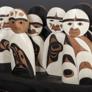 Special Race of People from the Sky - Out there Tim Paul Nuu-Chah-Nulth Red cedar, paint 32" x 11"x 10" $8000