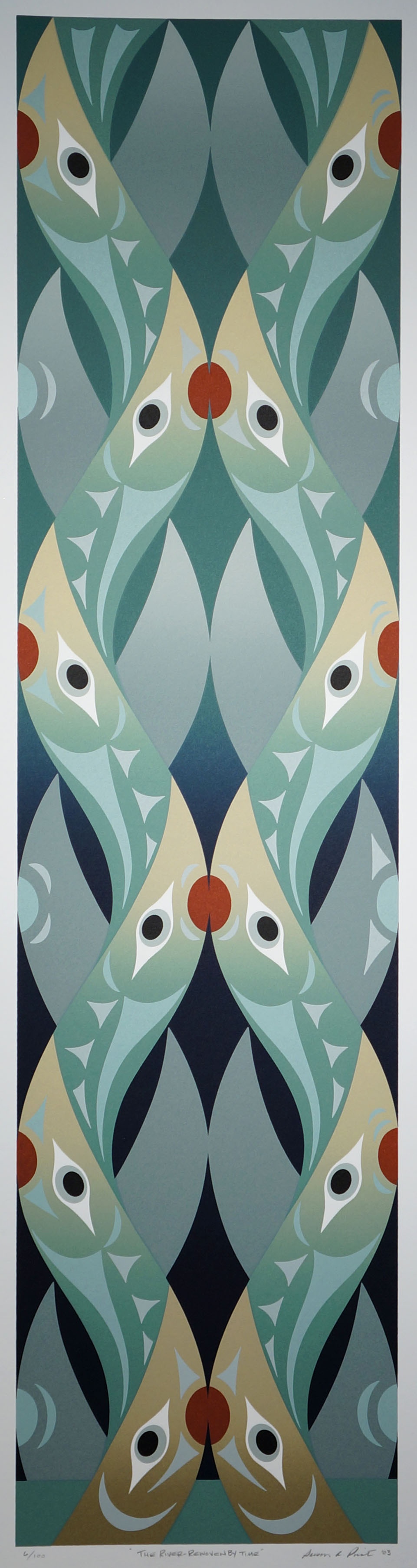 The River - Rewoven by Time Susan Point Coast Salish Silkscreen Artist's Proof VI/X 11" x 32"
