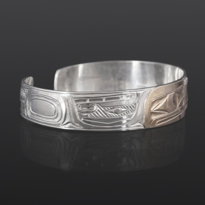 Raven Clan Bracelet William Bedard Haida Silver, 14k gold
