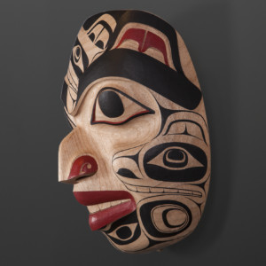 Bear in Human Form Cori Savard Haida Red cedar, paint 12" x 9" x 6½" $5000