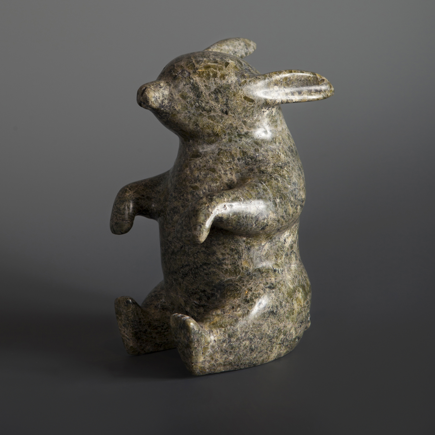 Rabbit Qavavau Ashoona Inuit Serpentine #53 6 ½” x 3 ½” x 4” $580