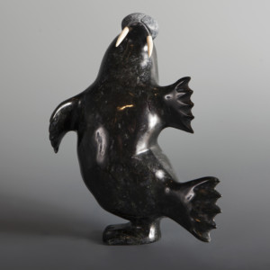 Dancing Walrus Pudlalik Shaa Inuit Serpentine #41 8” x 6” x 3 ½” $850