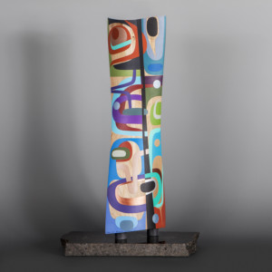 Free to Be Steve Smith – Dla’kwagila Oweekeno Turned maple, paint, granite 22” x 6” x 3” base 13” x 6” $5200