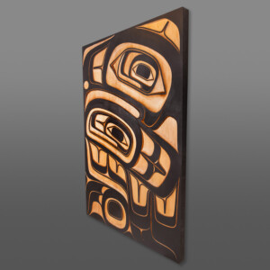 Guud Ewaans - Big Eagle
Ernest Swanson
Haida
Red cedar, paint
48” x 33” x 3¾
$9500